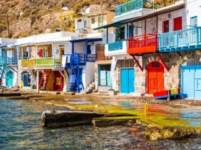 Colorful,Fishing,Boat,Houses,In,Klima,Village,,Milos,Island,,Cyclades,